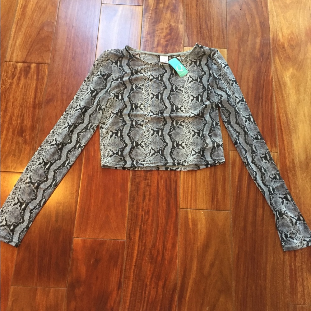 Women’s see thru animal print long sleeve shirt